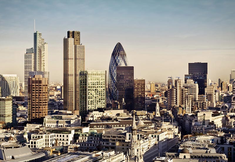 City of London Skyline with Gherkin Building