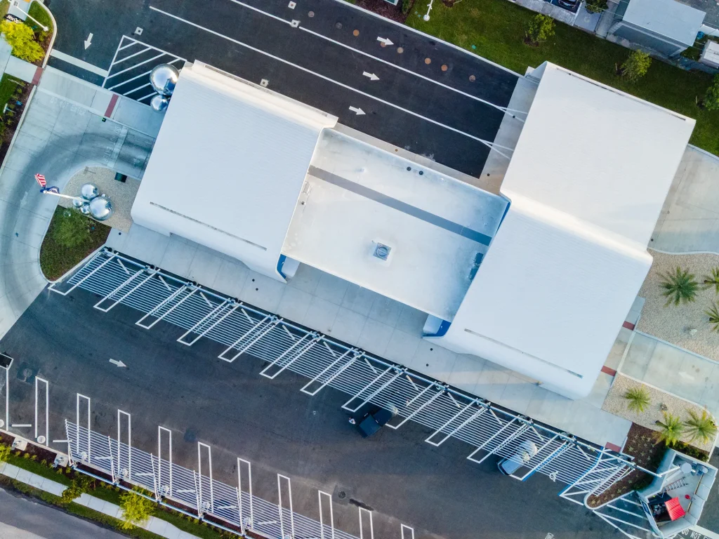 Purpose-Built Operating Platform Aerial view of an AquaSonic express car wash facility developed in Florida