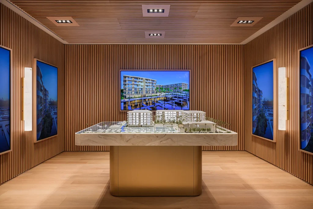 The Halcyon Sales Gallery Interior Model Scale model of The Halcyon Residences & Marina displayed within the sales gallery