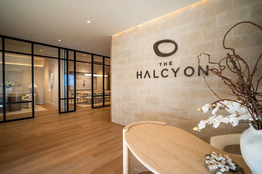 The Halcyon Sales Gallery Interior reception area of The Halcyon sales gallery in Naples Florida