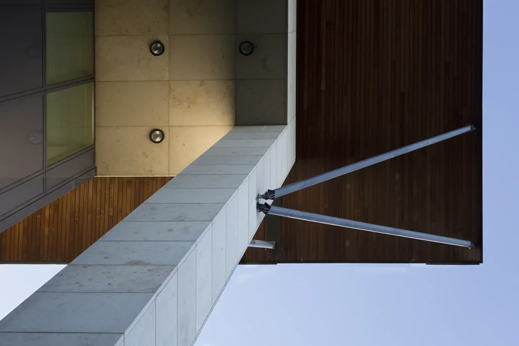 Contemporary Architecture Detail at Riverwalk Architectural detail highlighting modern design and construction at Riverwalk