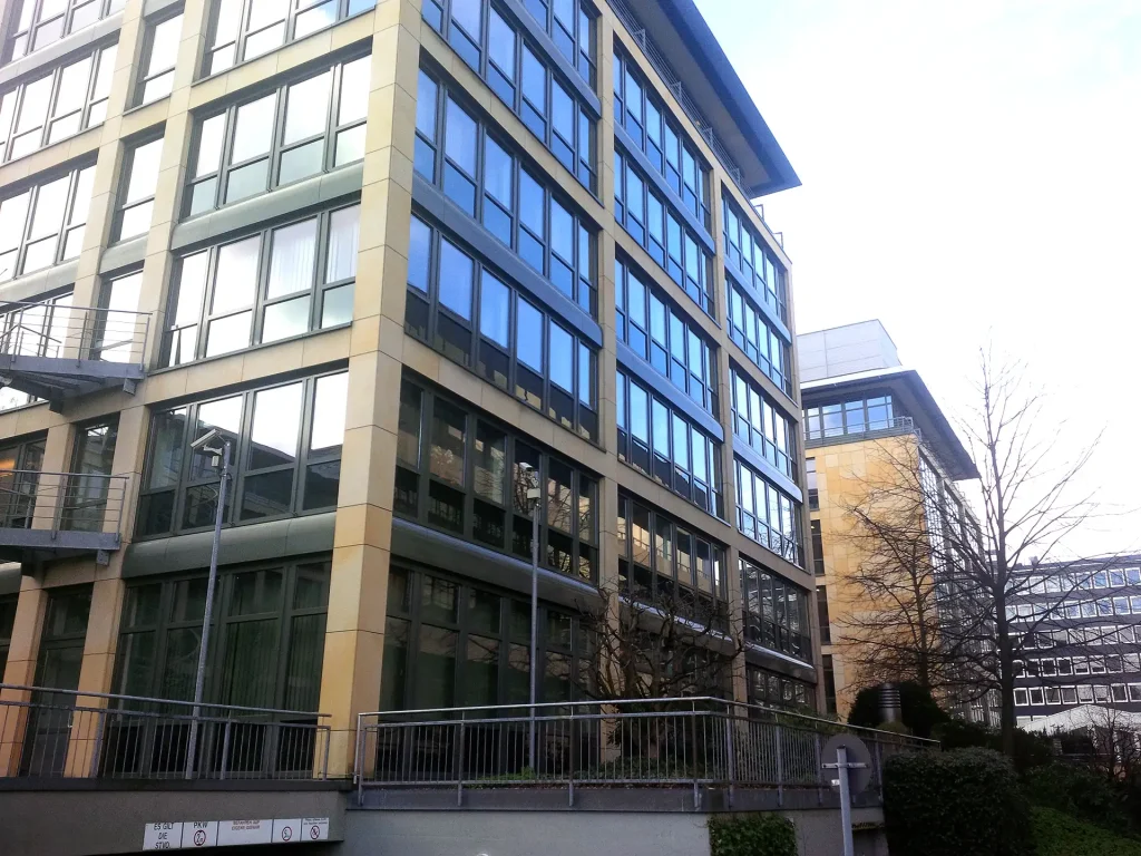 Essen Office Complex Germany Exterior view of the Essen mixed-use office complex acquired and repositioned by Henley